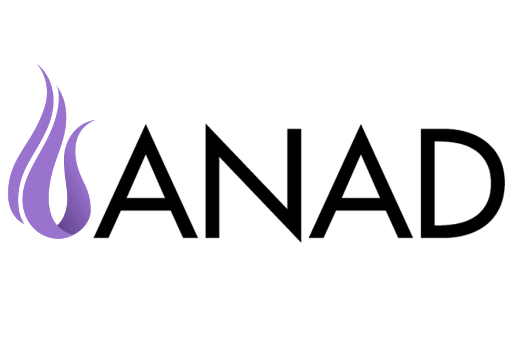 Purple and black ANAD logo