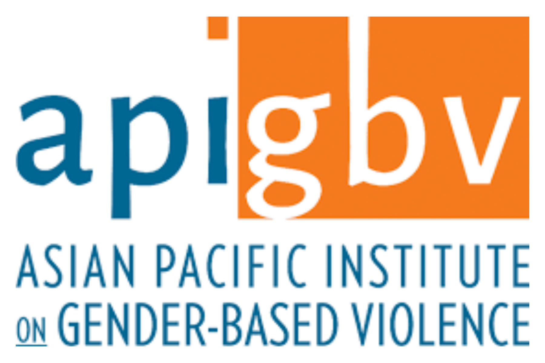 Blue and orange Asian Pacific Institute on Gender-Based Violence logo.