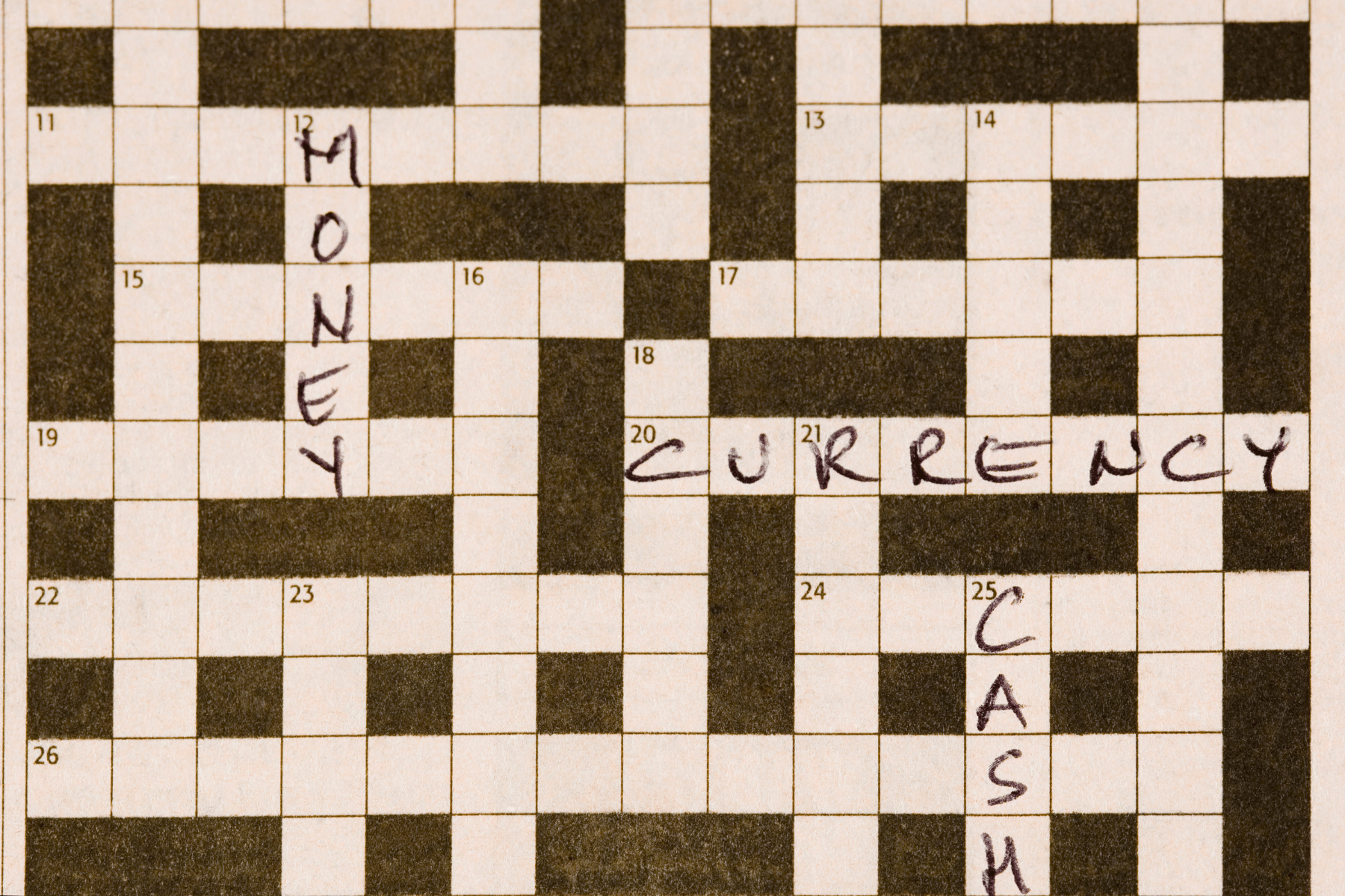 a crossword puzzle with the words 