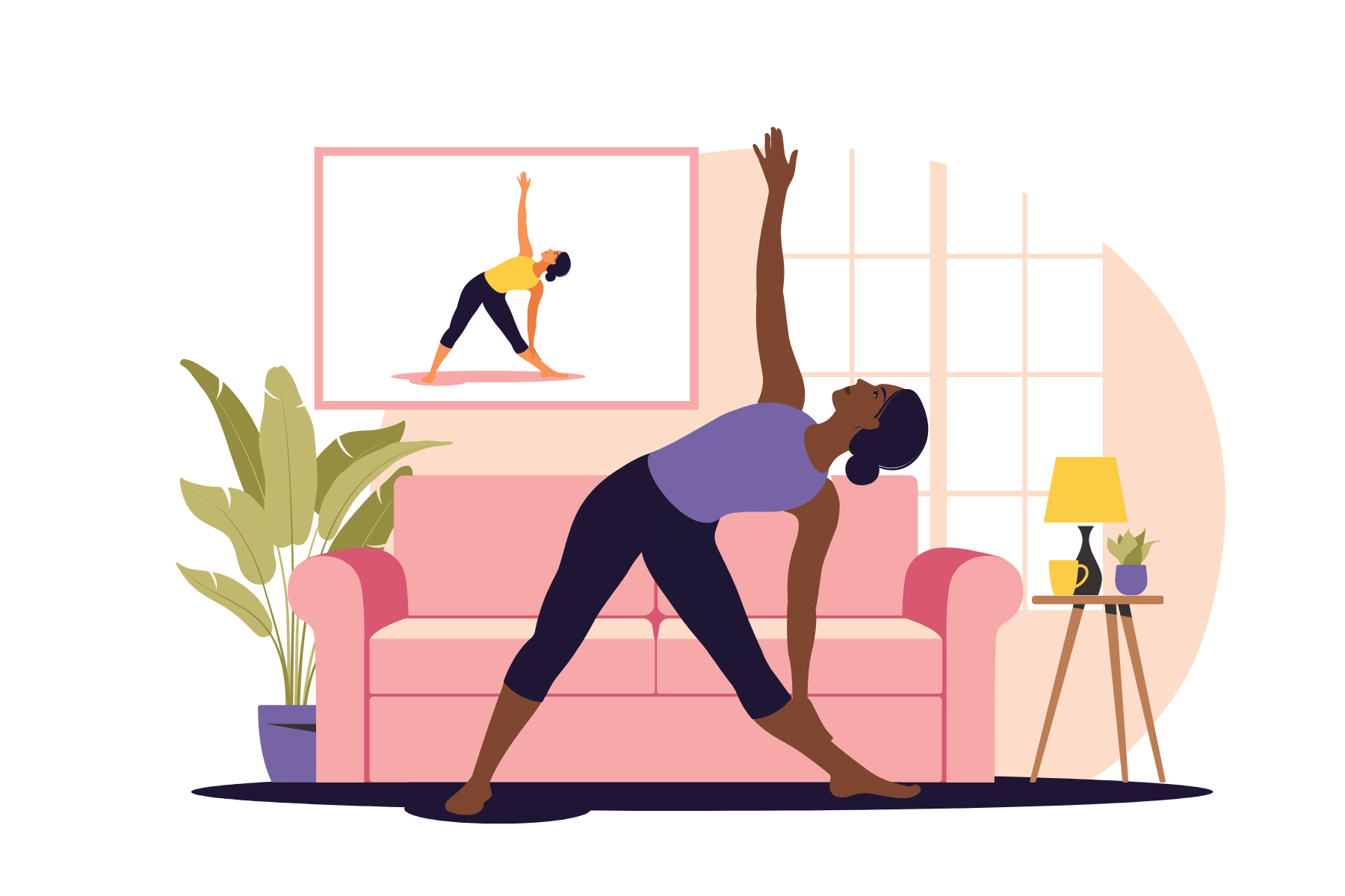 Image of someone working out in their own home