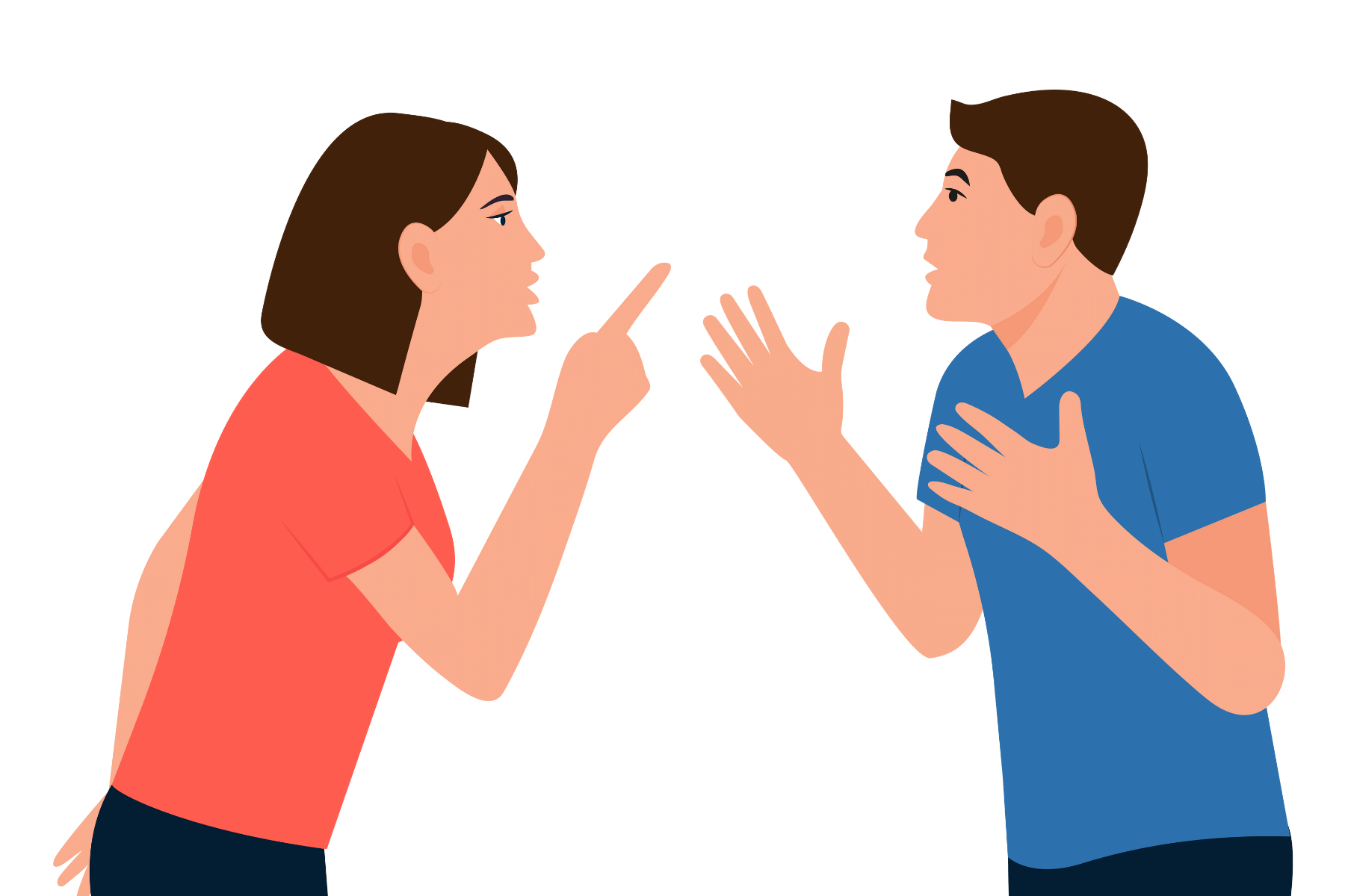 drawing of two people arguing