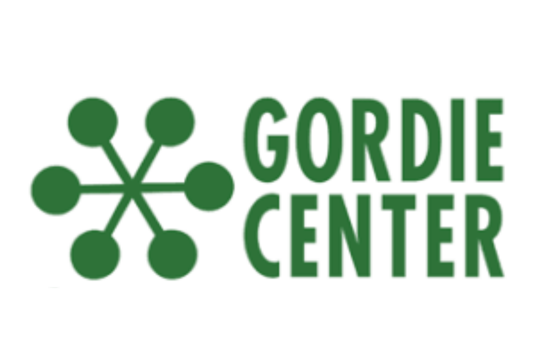 white and green Gordie Center logo