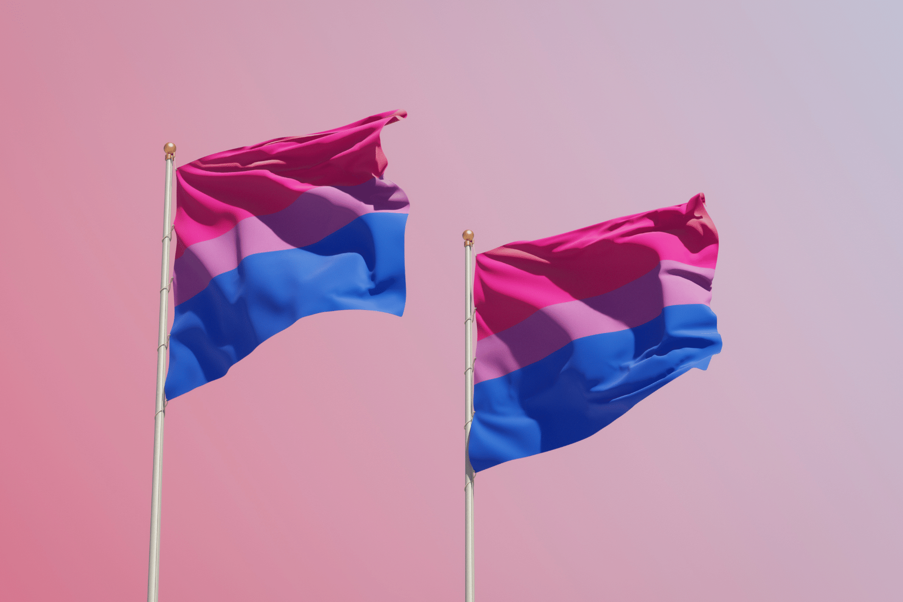 bisexual flag on a pink background