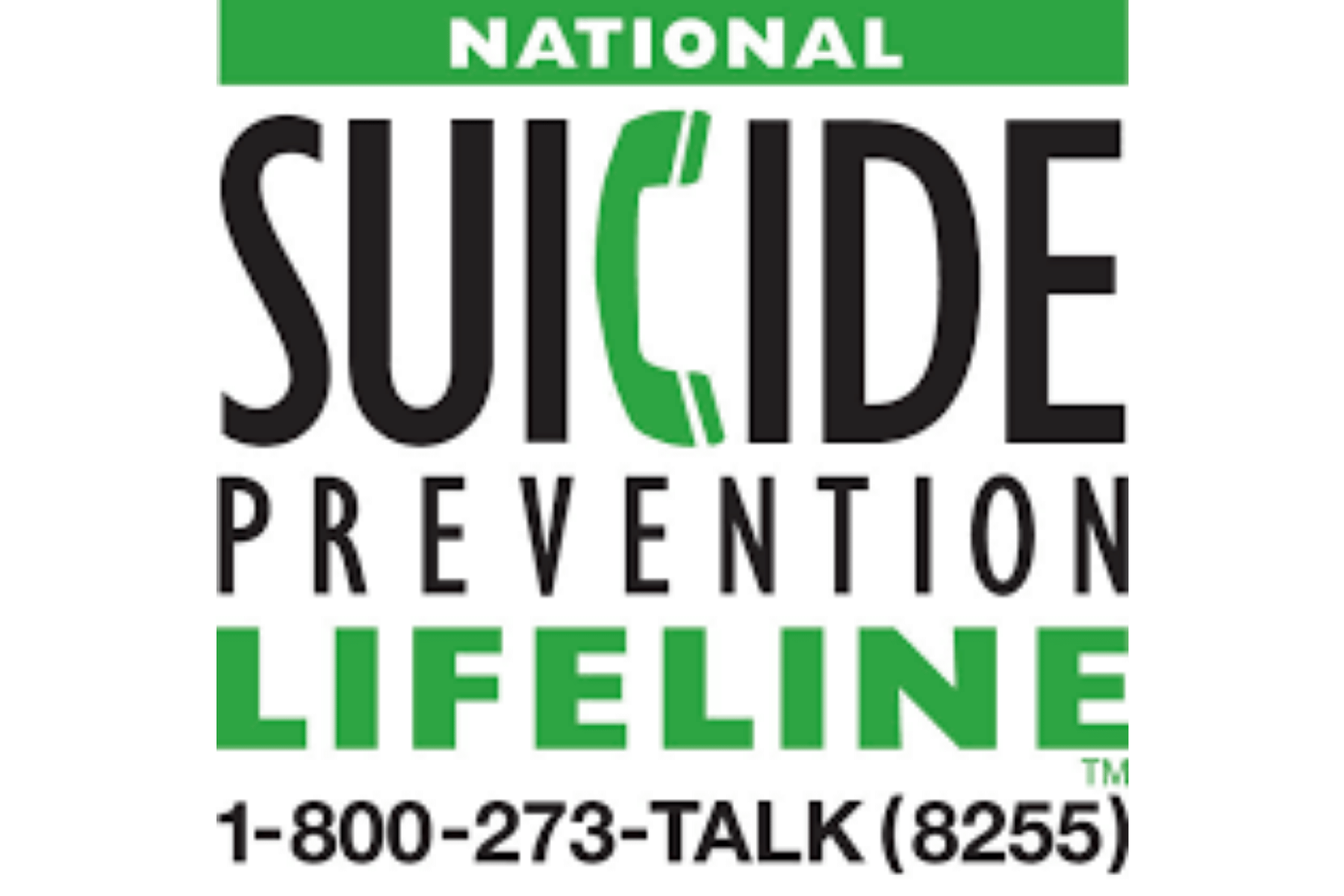 national suicide and crisis lifeline logo green and white