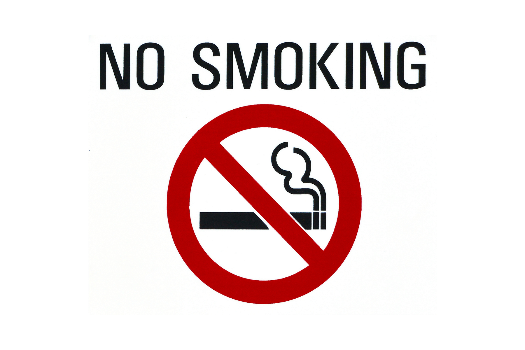 cigarette with the red cross out symbol and says no smoking