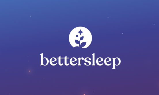 Better Sleep app logo blue with the words better sleep