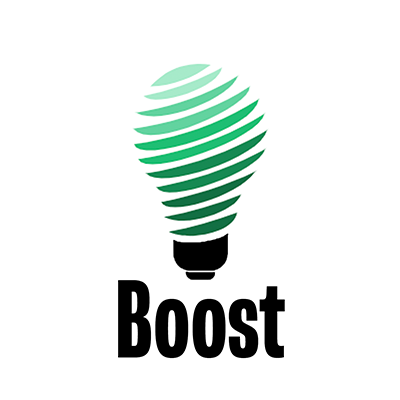 Depicted is a green graphic lightbulb with Boost underneath it in bold black text.